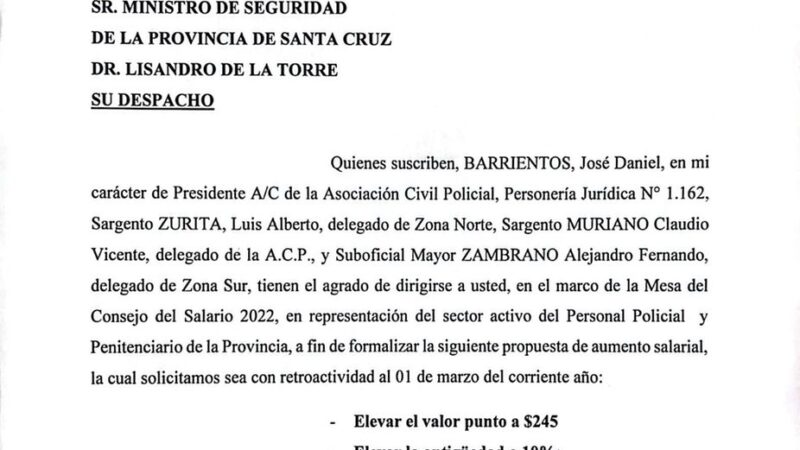 Consejo del Salario Policial a cuarto Intermedio
