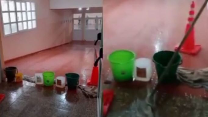 Caleta Olivia: La lluvia puso en evidencia el estado edilicio de las Escuelas Modelo