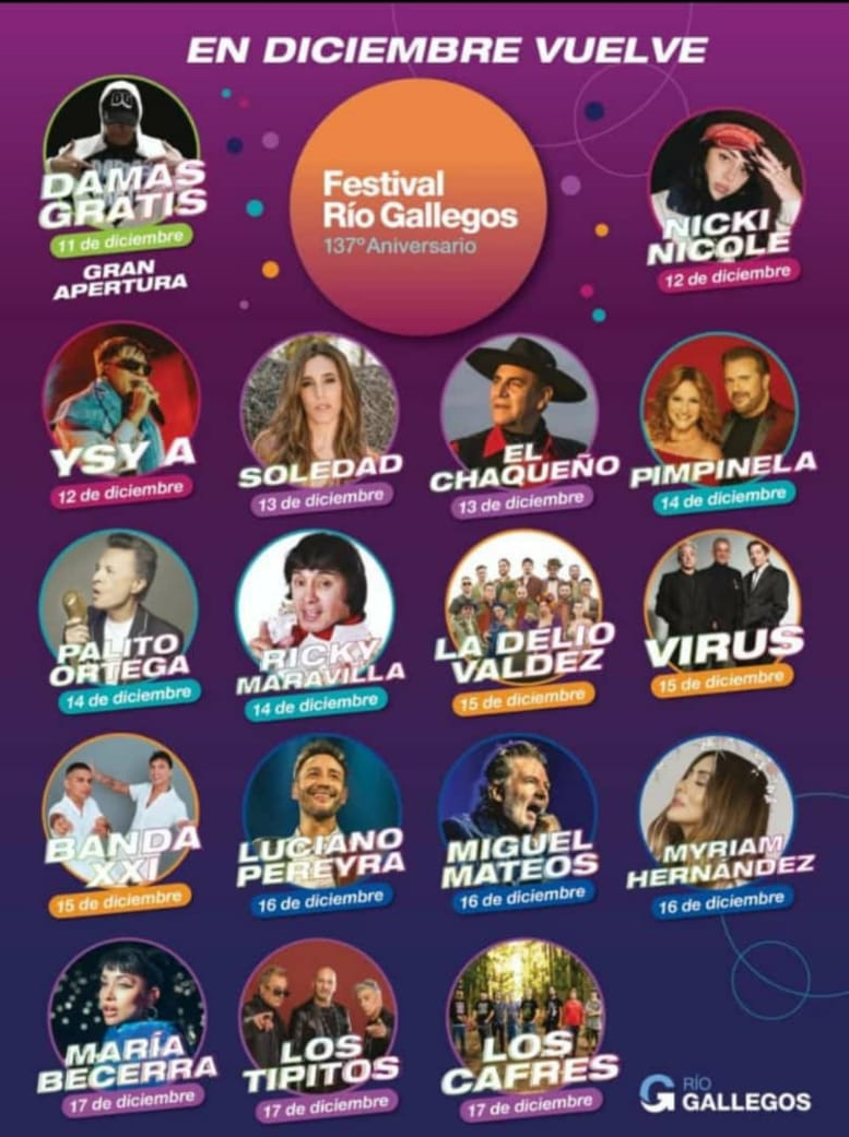 Comenzó el Festival más grande de la Patagonia Argentina. Por 8 noches Río Gallegos se viste de Fiesta.