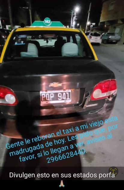 Rio Gallegos inseguro: Robaron un auto afectado al servicio de Taxis, mientras trasladaba pasajeros